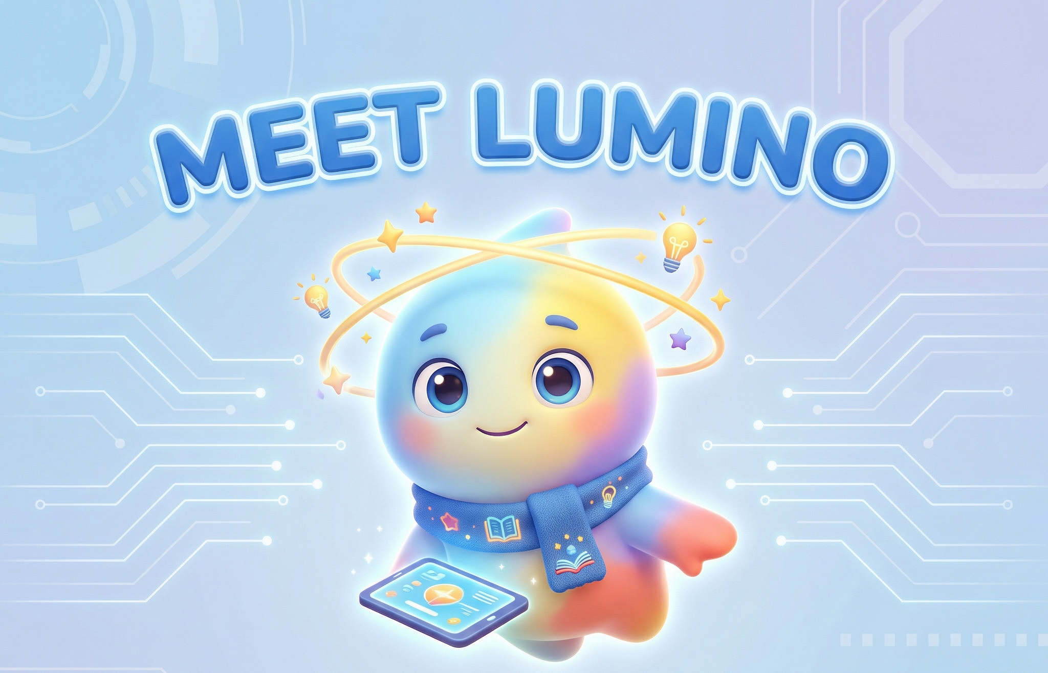Meet Lumino — friendly mascot of Lu-mino education technology platform